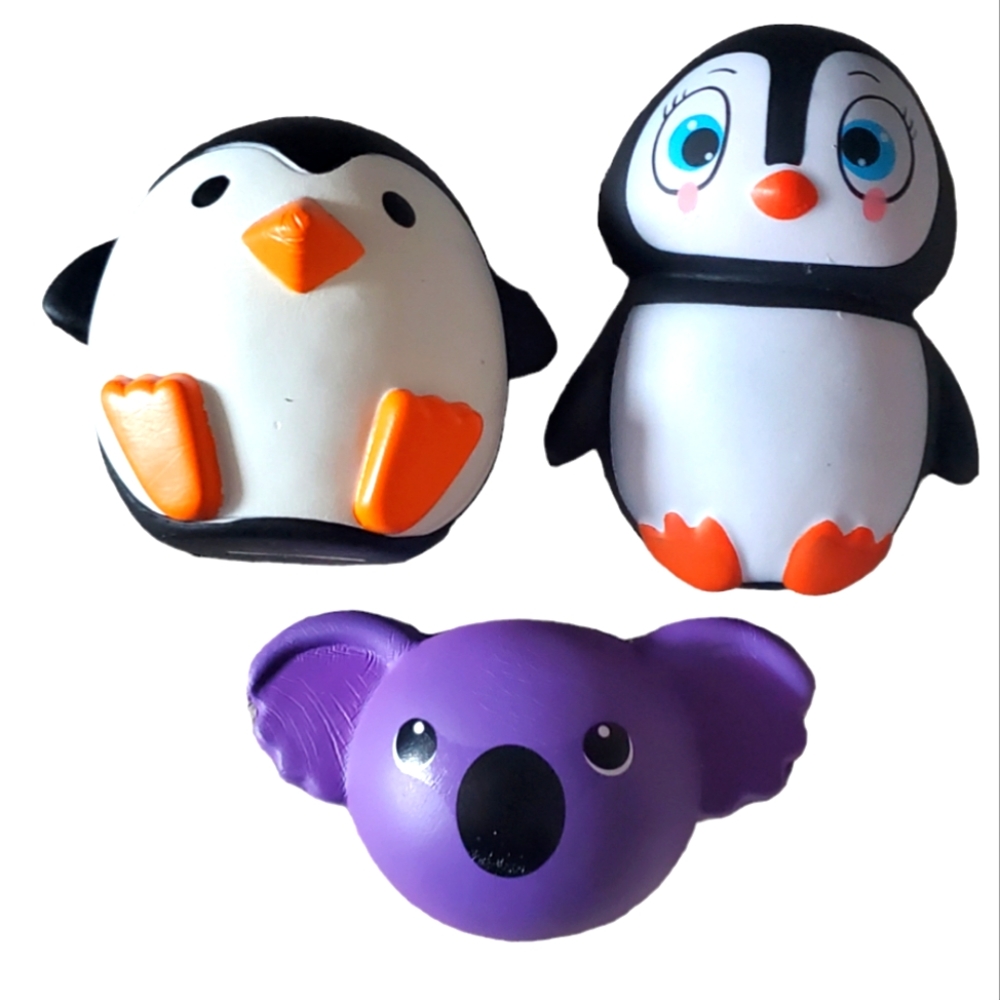 Jumbo Penguin's & Purple Grape Koala slow rising‎ squishy